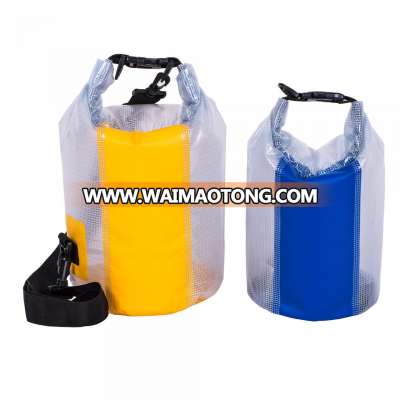 super light Waterproof round tarpaulin fabric coated pvc dry bag transparent