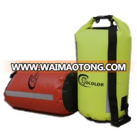 Yellow pvc tarpaulin shoulder pvc dry bag for outdoor waterproof bag